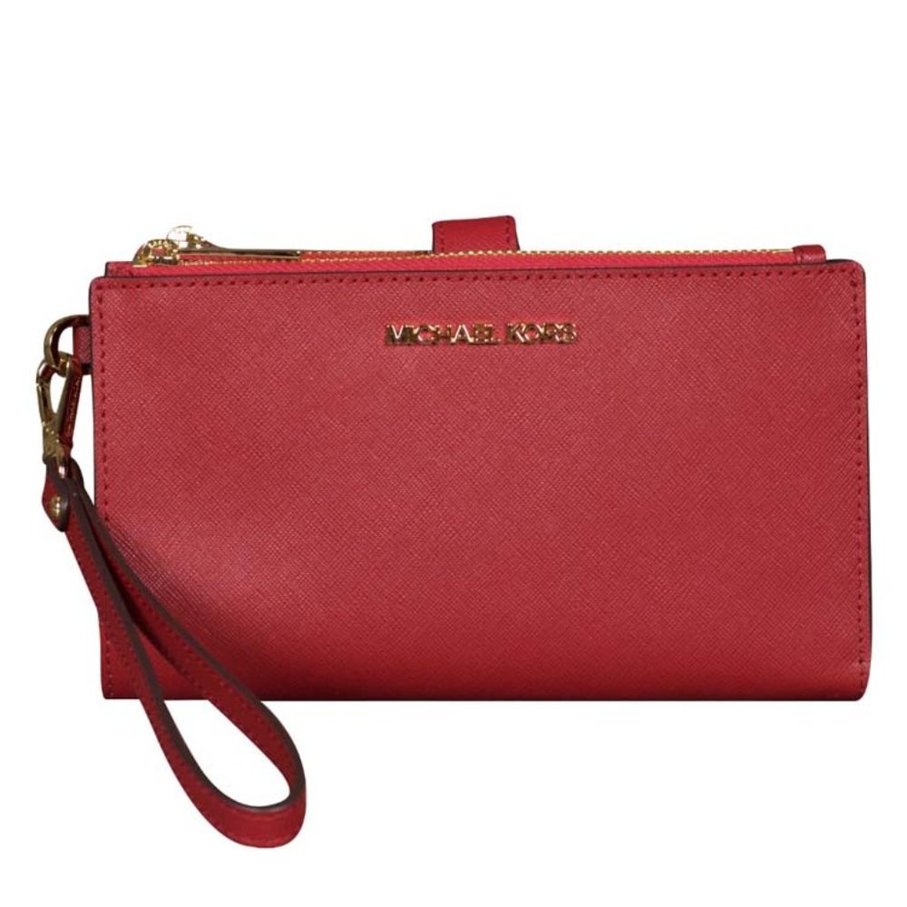 Michael Kors Double Zip Wristlet in Scarlet